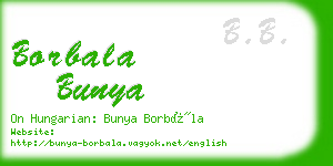 borbala bunya business card